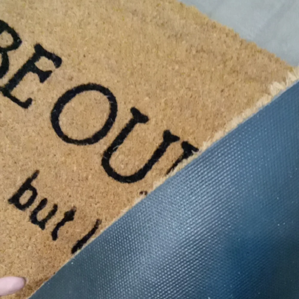 Welcome Mat with Black Text